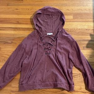 Cute purple hoodie with holes